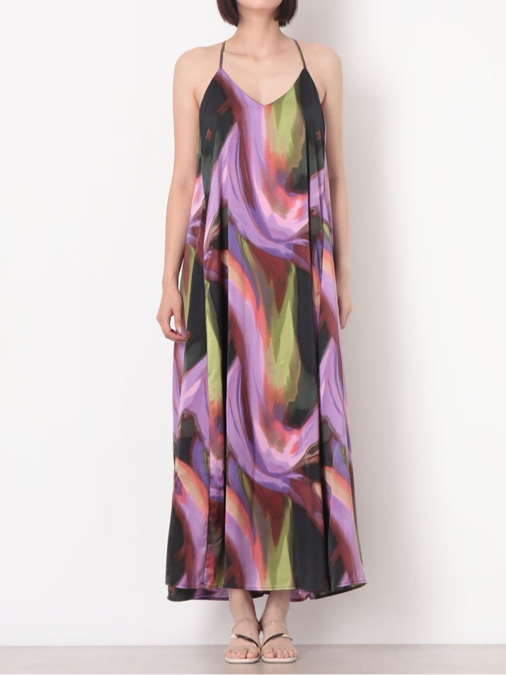 Nicole Miller Abstract Slip Maxi Dress New with tags Size M